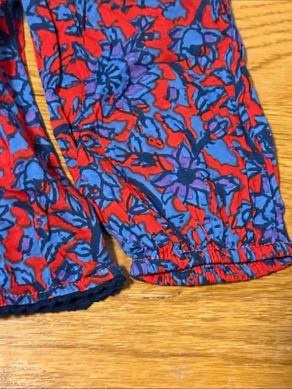 BNWOT - Roller Rabbit Girls Red & Blue Floral Button-Front Shirt - Size 8